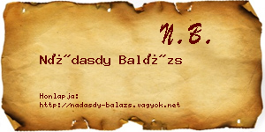 Nádasdy Balázs névjegykártya