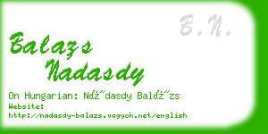 balazs nadasdy business card